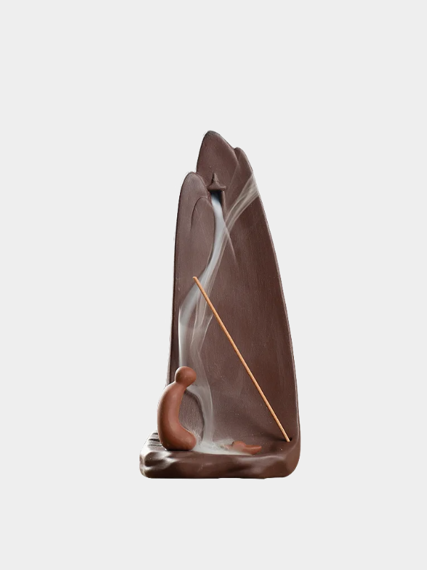 1pc, Zen Meditation Home Decor High Mountain Waterfall Backflow Incense Cones Burner Incense Stick Holder Censer Tea Pet