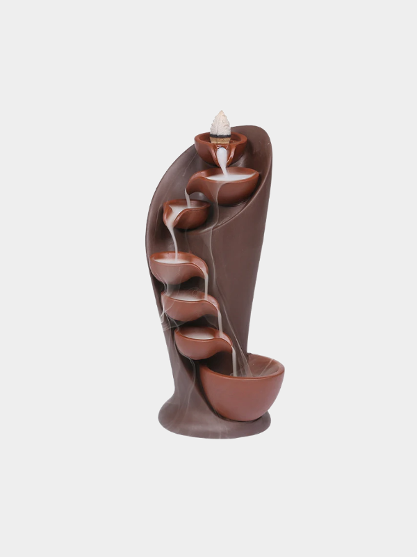 Reflux incense burner bracket, handmade statue decoration, fountain waterfall incense burner bracket, home decoration ornament