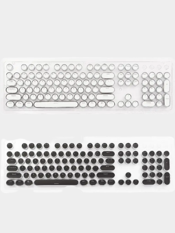 Retro Mechanical Keyboard Dot Typewriter Wireless Keyboards 104keys Blue Computer Keyboards For PC Laptop