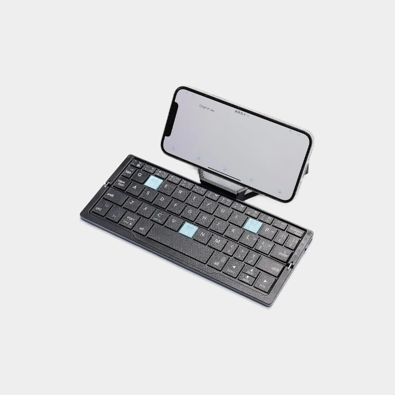 Jomaa Folding Keyboard Bluetooth Rechargeable Bluetooth Keyboard for Laptop iPad Phone Mini Portable Folding Keyboard