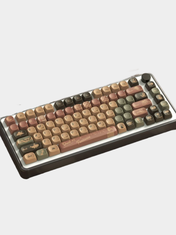Coffee, Fantasy Dust MOA Keycap PBT 112 Key, Customized for 60/84/98/108MX Switch Mechanical Keyboard